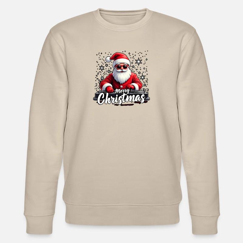 Père Noël DJ - Weihnachtsmann - Sweat bio CHANGER Stanley/Stella Unisexe - beige