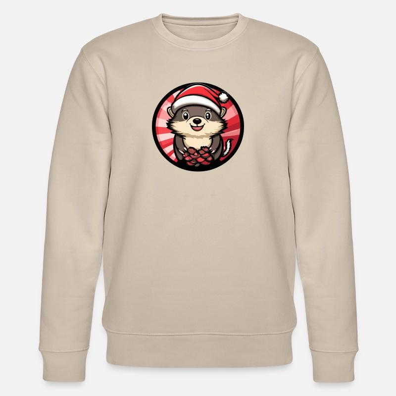 Igel Weihnachten X-Mas - Stanley/Stella Unisex Bio-Sweatshirt CHANGER  - Beige