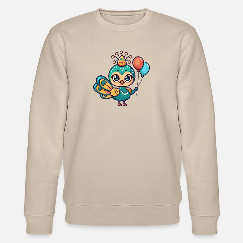paon oiseau anniversaire bébé - Sweat bio CHANGER Stanley/Stella Unisexe - beige
