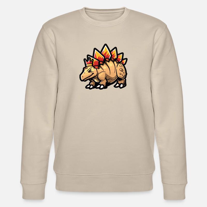 Dinosaurier stegosaurus Cartoon Krone - Stanley/Stella Unisex Bio-Sweatshirt CHANGER  - Beige