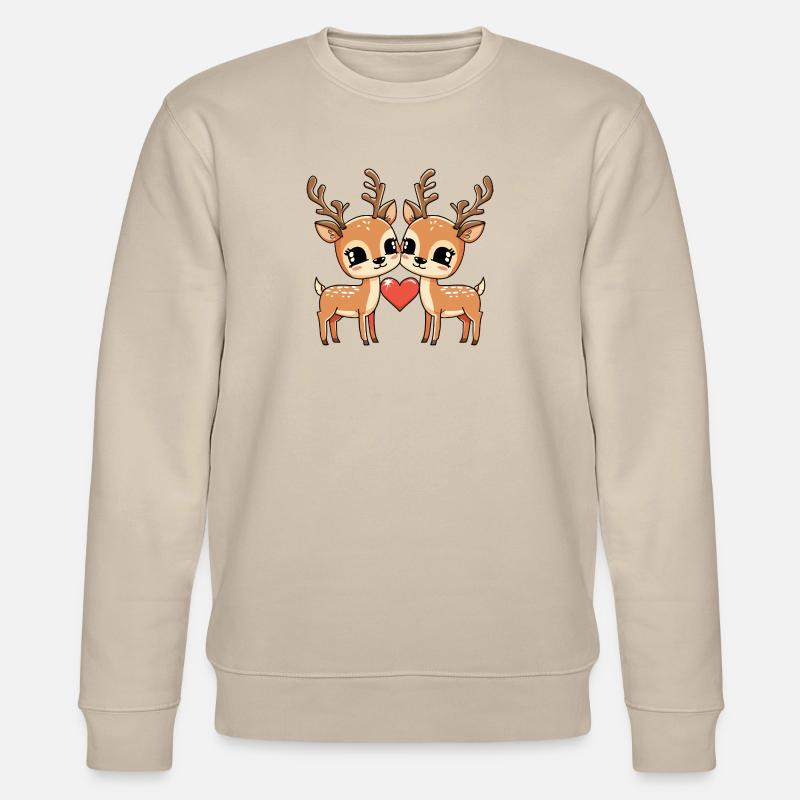 Couple de cerfs Saint-Valentin - Sweat bio CHANGER Stanley/Stella Unisexe - beige
