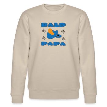 BALD PAPA - Stanley/Stella CHANGER Unisex Organic Sweatshirt - beige - Front - Nik (191cm) & Marisol (170cm)