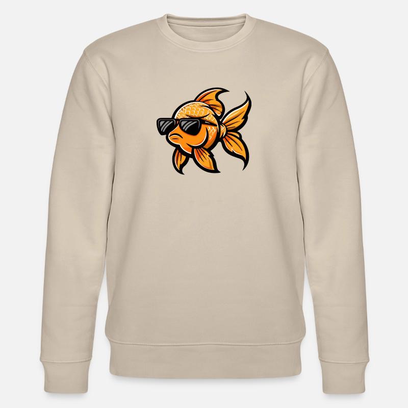 Goldfisch Comic Cool - Stanley/Stella Unisex Bio-Sweatshirt CHANGER  - Beige