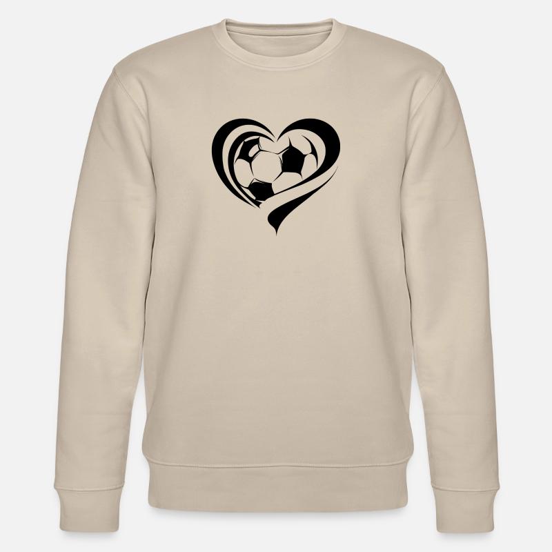 Fußball-Herz - Stanley/Stella Unisex Bio-Sweatshirt CHANGER  - Beige