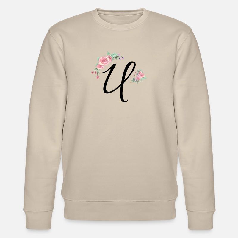 Buchstabe u Blumen - Stanley/Stella Unisex Bio-Sweatshirt CHANGER  - Beige