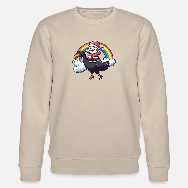 Strauß Weihnachtsmann Regenbogen - Stanley/Stella Unisex Bio-Sweatshirt CHANGER  - Beige