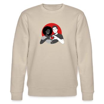 Love is Love - Stanley/Stella CHANGER Unisex Organic Sweatshirt - beige - Front - Nik (191cm) & Marisol (170cm)