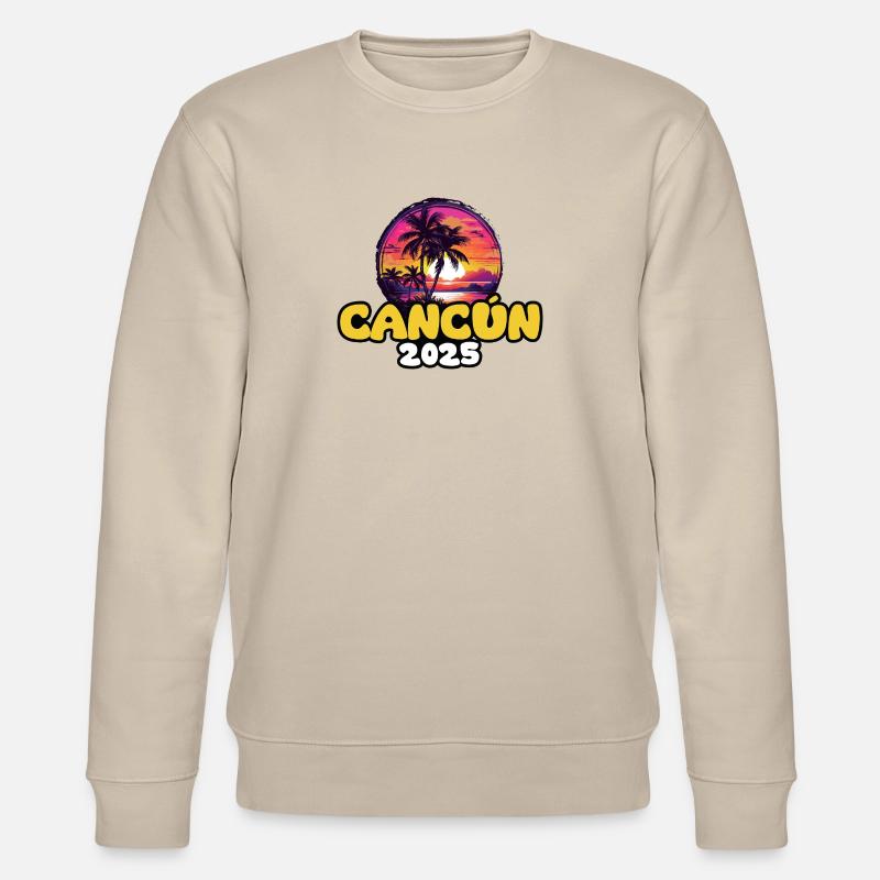 Cancun 2025 Palmen Bunt - Stanley/Stella Unisex Bio-Sweatshirt CHANGER  - Beige