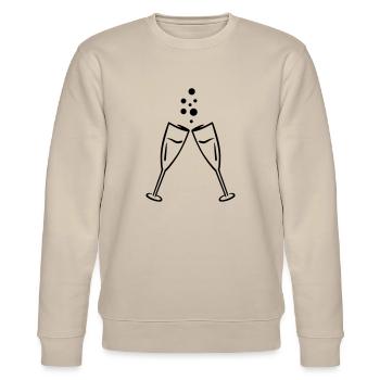 Sekt - Stanley/Stella Unisex Bio-Sweatshirt CHANGER  - Beige - Vorne - Nik (191cm) & Marisol (170cm)
