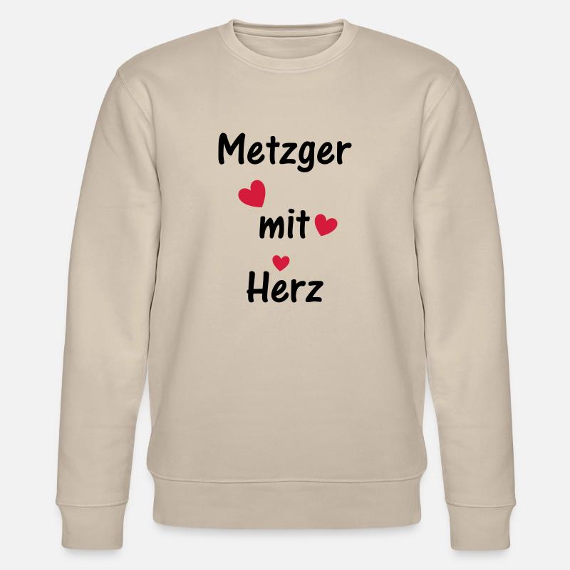 Metzger mit Herz - Stanley/Stella Unisex Bio-Sweatshirt CHANGER  - Beige