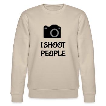 Shoot People - Stanley/Stella Unisex Bio-Sweatshirt CHANGER  - Beige - Vorne - Nik (191cm) & Marisol (170cm)
