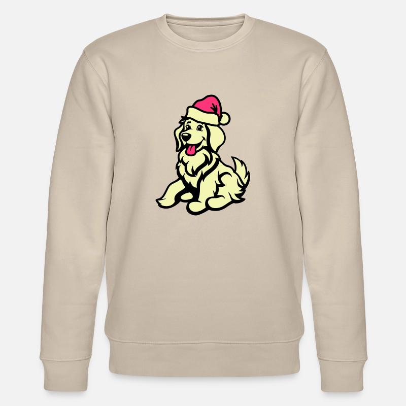 hund comic tier weihnachten - Stanley/Stella Unisex Bio-Sweatshirt CHANGER  - Beige