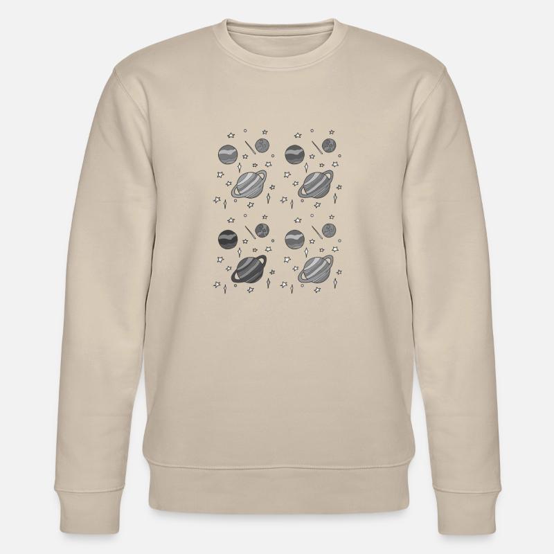 Planet pattern grayscale - Stanley/Stella CHANGER Unisex Organic Sweatshirt - beige