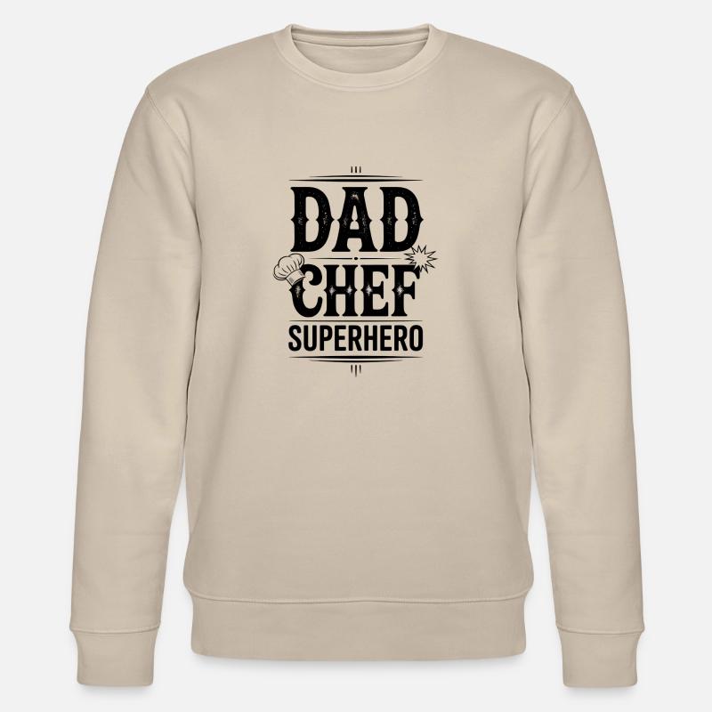 Papa Superheld Papa - Stanley/Stella Unisex Bio-Sweatshirt CHANGER  - Beige