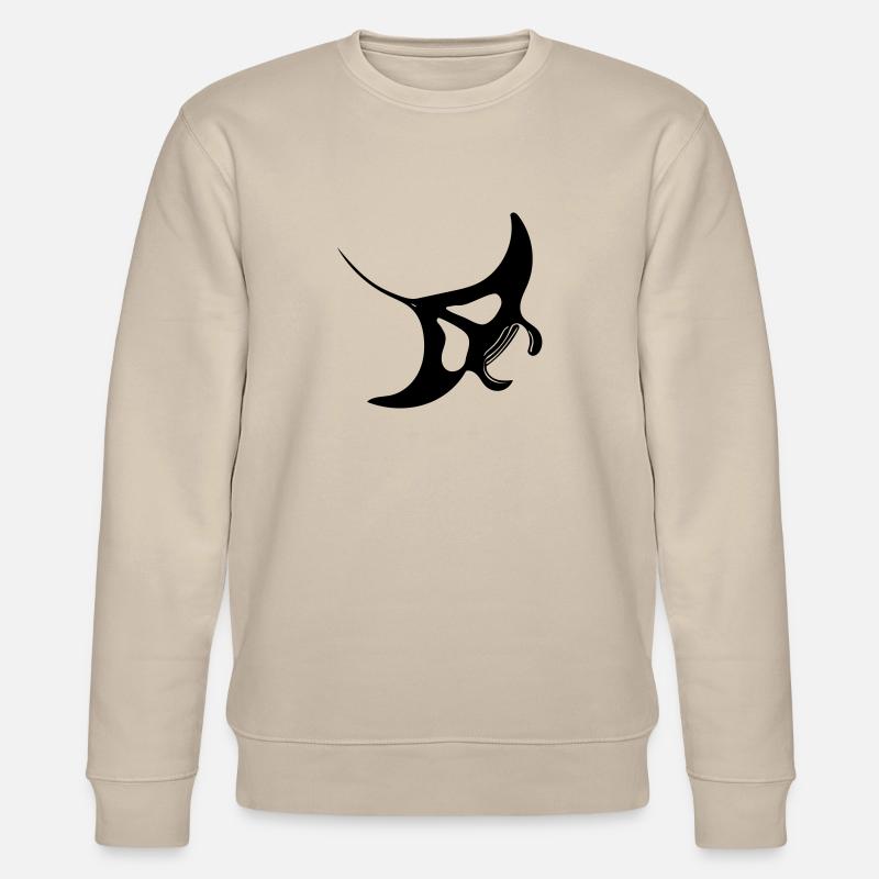 Manta Ray Vector - Stanley/Stella CHANGER Unisex Organic Sweatshirt - beige