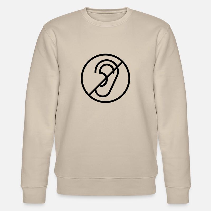 Deafness, hearing symbol, deaf sign - Stanley/Stella CHANGER Unisex Organic Sweatshirt - beige