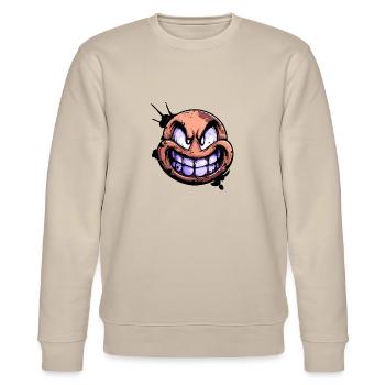 Grimmig Gesicht mit Zähne - Stanley/Stella Unisex Bio-Sweatshirt CHANGER  - Beige - Vorne - Nik (191cm) & Marisol (170cm)