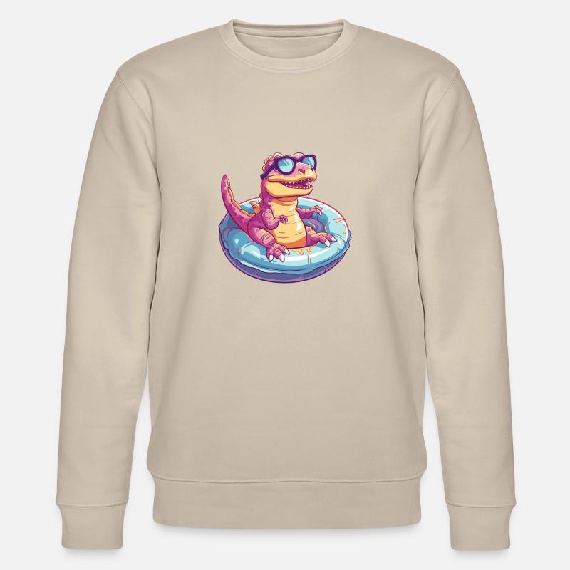 Dinosaurier T-Rex Comic Cool - Stanley/Stella Unisex Bio-Sweatshirt CHANGER - Beige