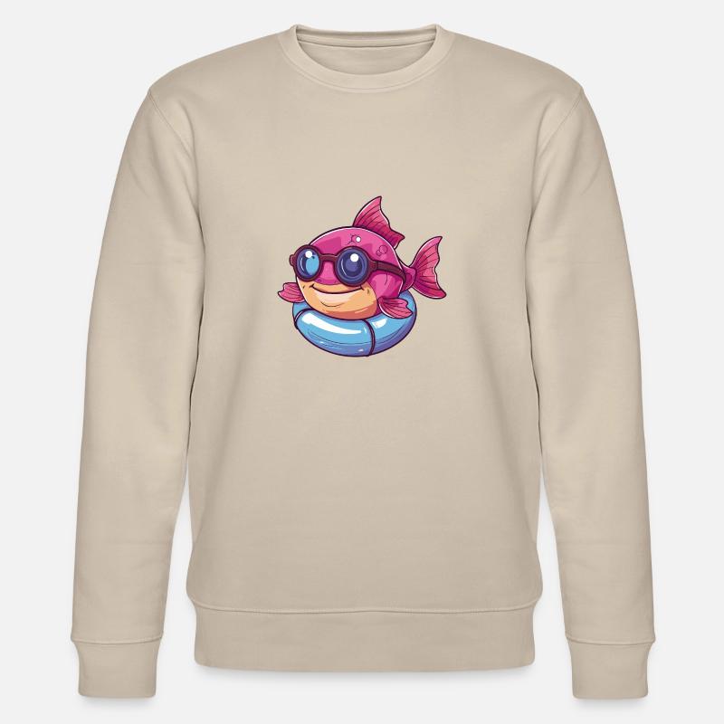 Piranha Fish Comic Cool - Stanley/Stella CHANGER Unisex Organic Sweatshirt - beige
