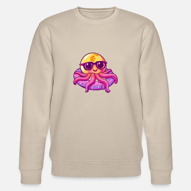 Jellyfish Comic Cool - Stanley/Stella CHANGER Unisex Organic Sweatshirt - beige