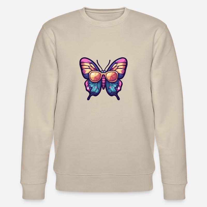 Schmetterling Comic Urlaub - Stanley/Stella Unisex Bio-Sweatshirt CHANGER  - Beige