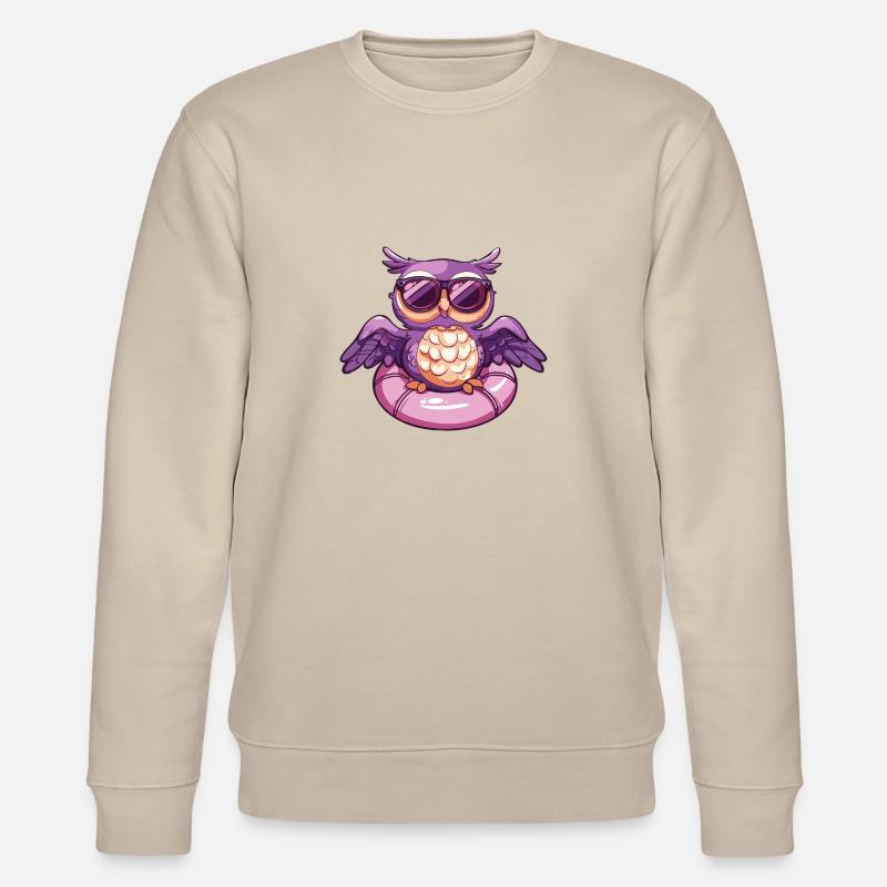 Eule Comic Cool - Stanley/Stella Unisex Bio-Sweatshirt CHANGER  - Beige