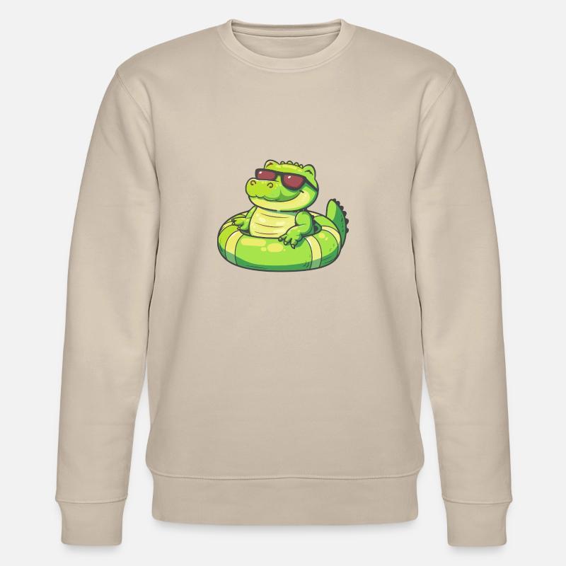 Alligator Comic Cool - Stanley/Stella CHANGER Unisex Organic Sweatshirt - beige