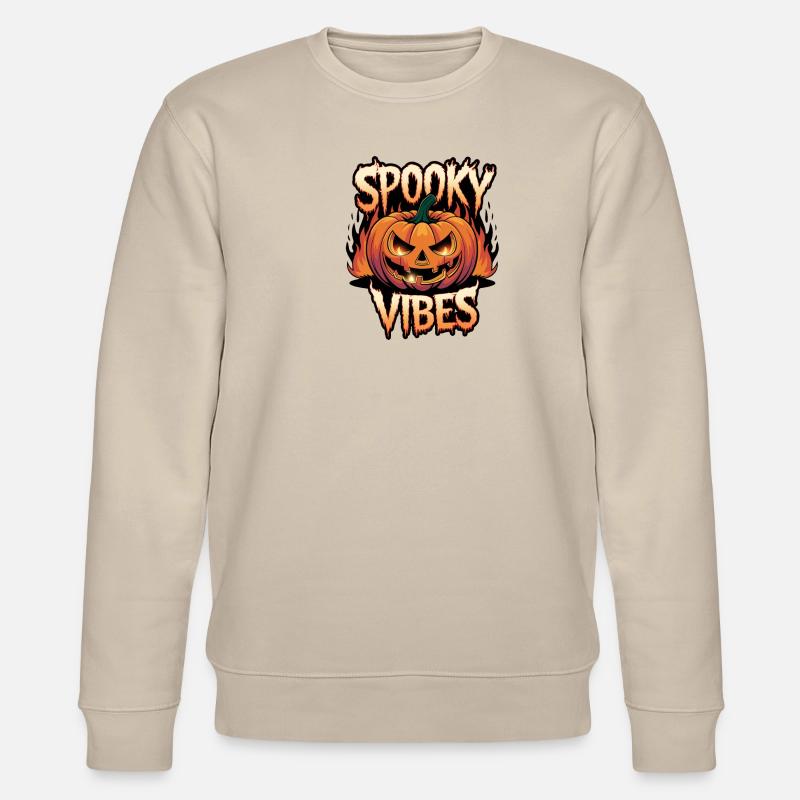 Scary Jack-O-Lantern – Spooky Vibes - Stanley/Stella CHANGER Unisex Organic Sweatshirt - beige