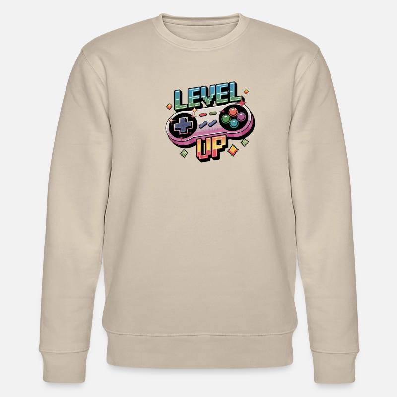 Level Up – Gaming Controller - Stanley/Stella CHANGER Unisex Organic Sweatshirt - beige