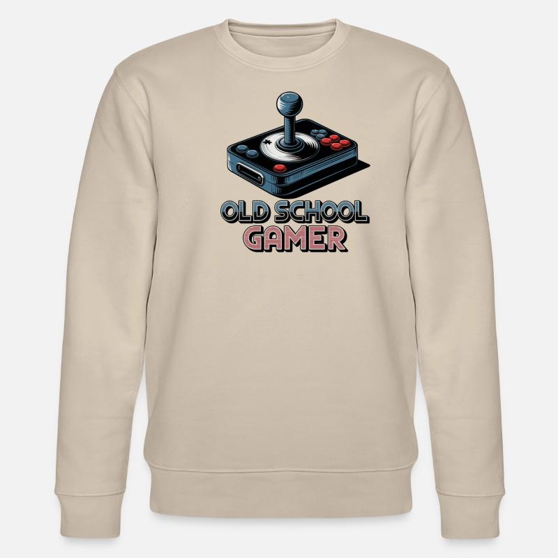 Old School Gamer – Retro-Joystick - Stanley/Stella Unisex Bio-Sweatshirt CHANGER  - Beige