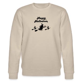 Neutrales illustriertes Motten-Schmetterlings-Kunst-T-Shirt - Stanley/Stella Unisex Bio-Sweatshirt CHANGER  - Beige - Vorne - Nik (191cm) & Marisol (170cm)