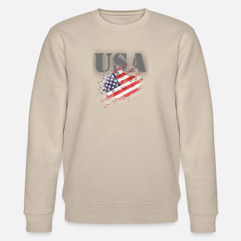États-Unis avec drapeau - Sweat bio CHANGER Stanley/Stella Unisexe - beige
