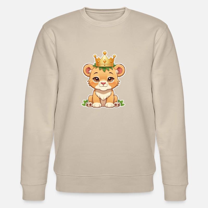 Babylöwe mit Krone - Stanley/Stella Unisex Bio-Sweatshirt CHANGER  - Beige