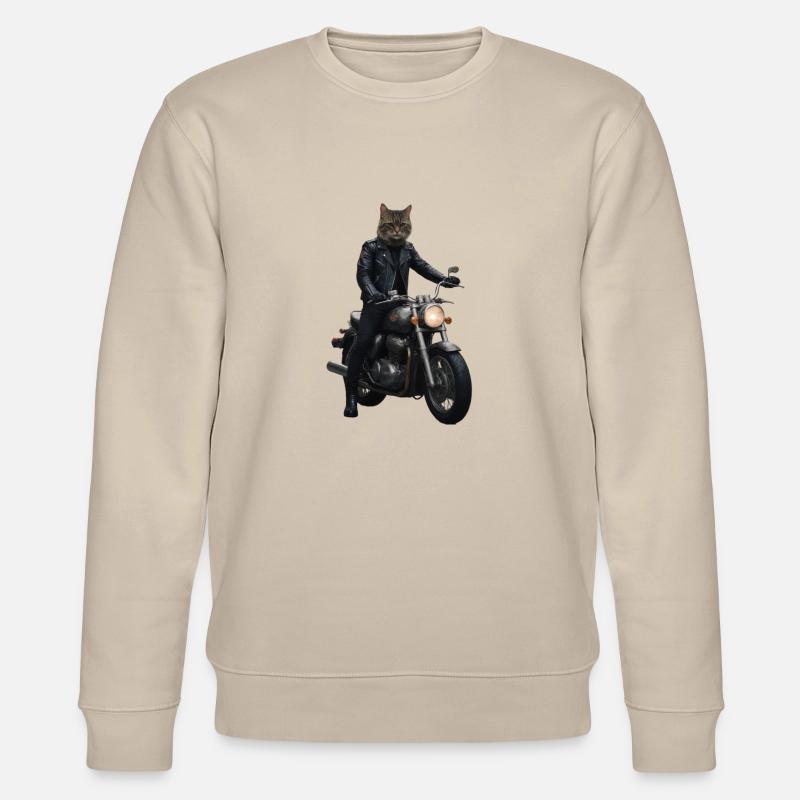 Biker Katze - Stanley/Stella Unisex Bio-Sweatshirt CHANGER  - Beige