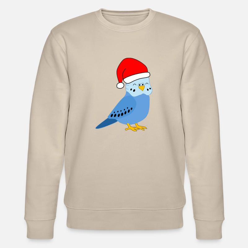 Noël - Perruche bleue festive - Sweat bio CHANGER Stanley/Stella Unisexe - beige