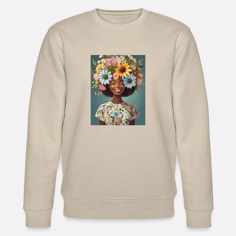 Couronne de fleurs 2 - Sweat bio CHANGER Stanley/Stella Unisexe - beige