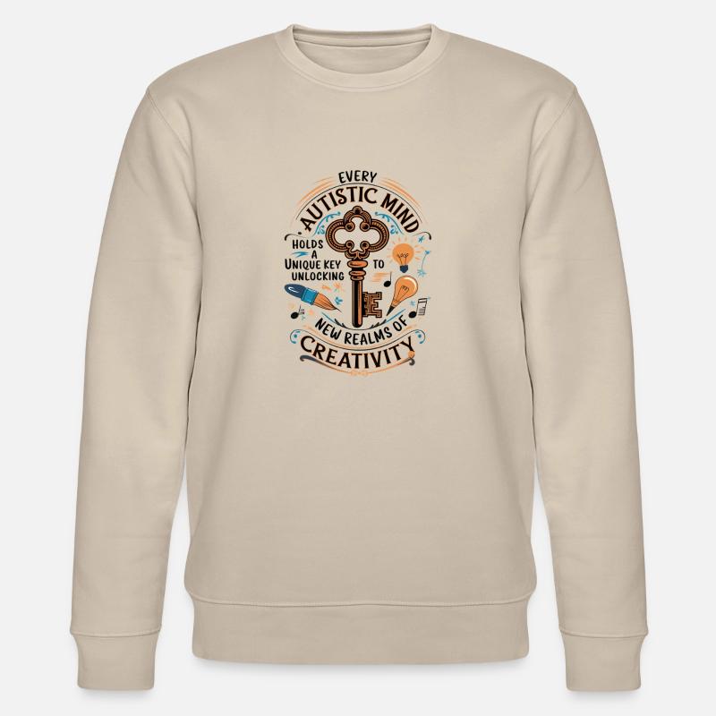 Autistic Mind - Unlocking Creativity & Innovation - Stanley/Stella CHANGER Unisex Organic Sweatshirt - beige