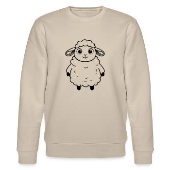 Fluffy Sheep as Vector Graphics - Stanley/Stella CHANGER Unisex Organic Sweatshirt - beige - Front - Nik (191cm) & Marisol (170cm)
