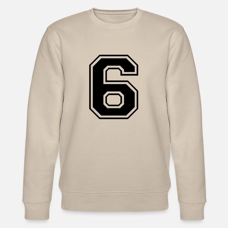 6, Sechs, Nummer, Zahl - Stanley/Stella Unisex Bio-Sweatshirt CHANGER  - Beige