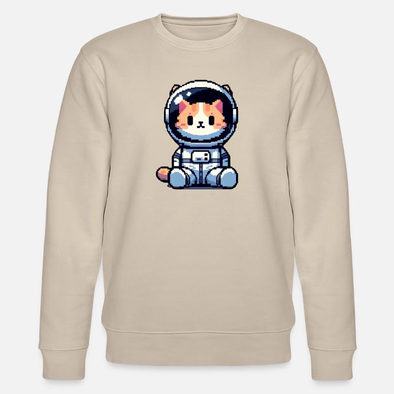 Explorateur de chat cosmique - Sweat bio CHANGER Stanley/Stella Unisexe - beige