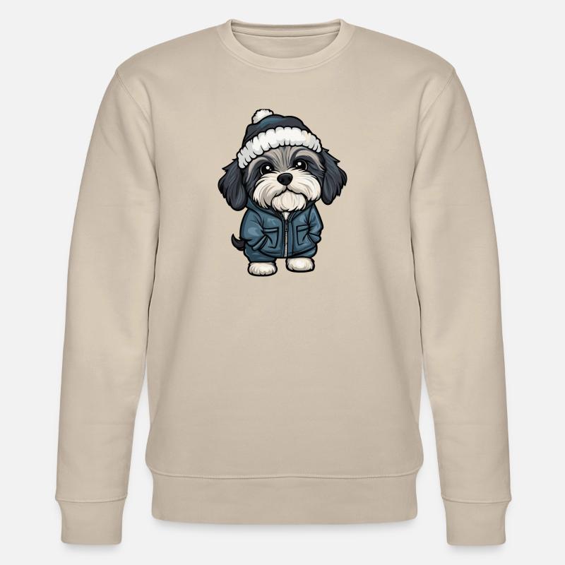 Havanese Hund Winter - Stanley/Stella Unisex Bio-Sweatshirt CHANGER  - Beige
