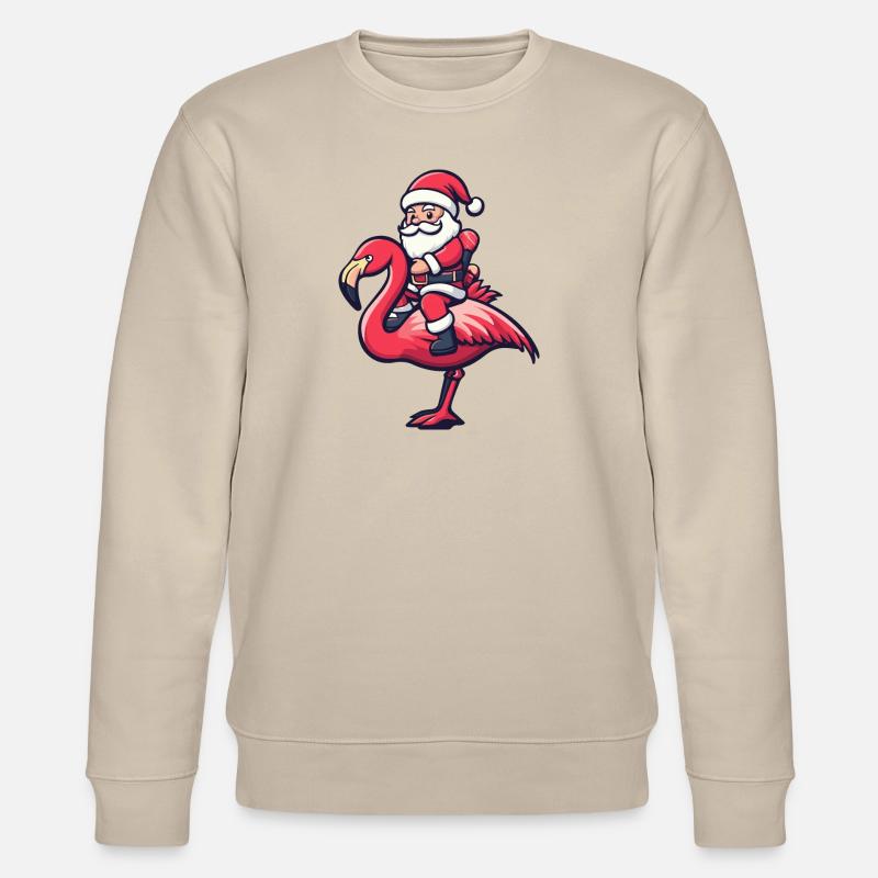 Flamingo Weihnachtsmann - Stanley/Stella Unisex Bio-Sweatshirt CHANGER  - Beige