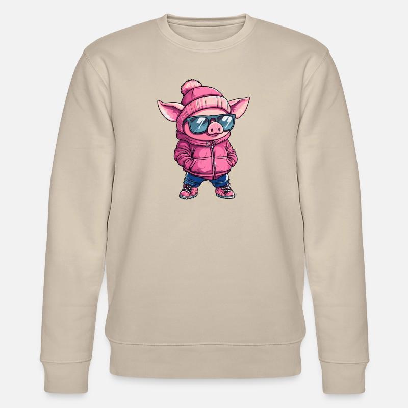 Schwein Cool Comic - Stanley/Stella Unisex Bio-Sweatshirt CHANGER - Beige