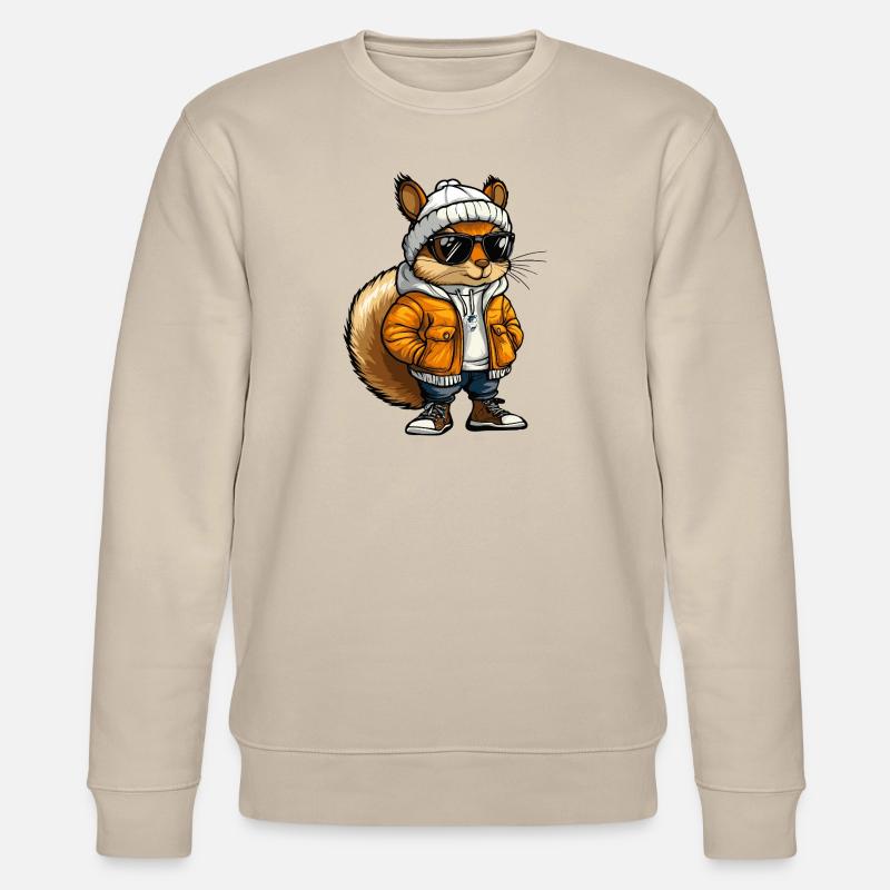 Squirrel Cool Comic - Stanley/Stella CHANGER Unisex Organic Sweatshirt - beige