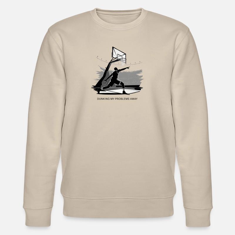 Dunking My Problems Away Basketball - Stanley/Stella Unisex Bio-Sweatshirt CHANGER  - Beige