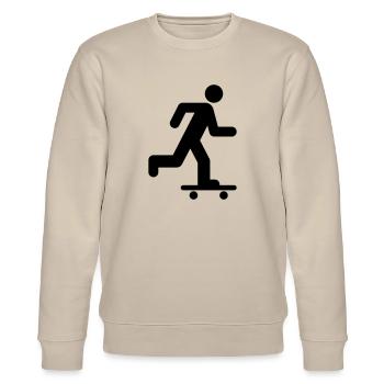 Skateboard, Skater - Stanley/Stella Unisex Bio-Sweatshirt CHANGER  - Beige - Vorne - Nik (191cm) & Marisol (170cm)