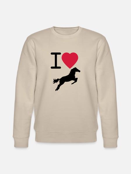I Love Horses - Stanley/Stella CHANGER Unisex Organic Sweatshirt - beige