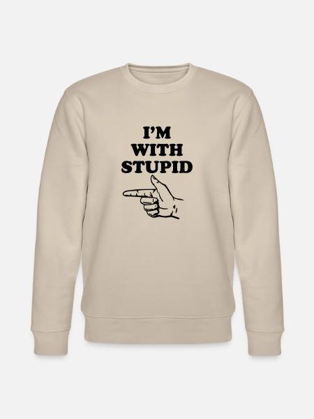 I'm with stupid - Stanley/Stella Unisex Bio-Sweatshirt CHANGER  - Beige