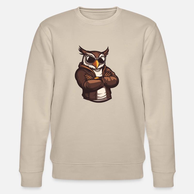 Eule Comic Cool - Stanley/Stella Unisex Bio-Sweatshirt CHANGER  - Beige