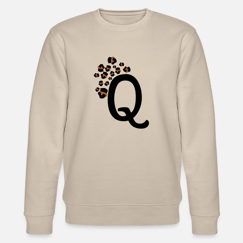Letter q leopard patterns - Stanley/Stella CHANGER Unisex Organic Sweatshirt - beige
